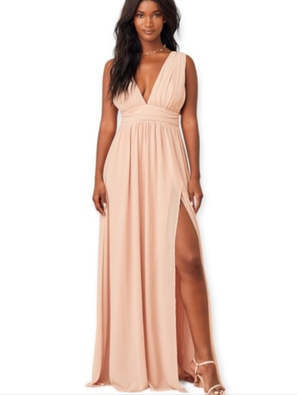 Lulus Heavenly Hues Blush Maxi Dress Size S elegant, Night Out.